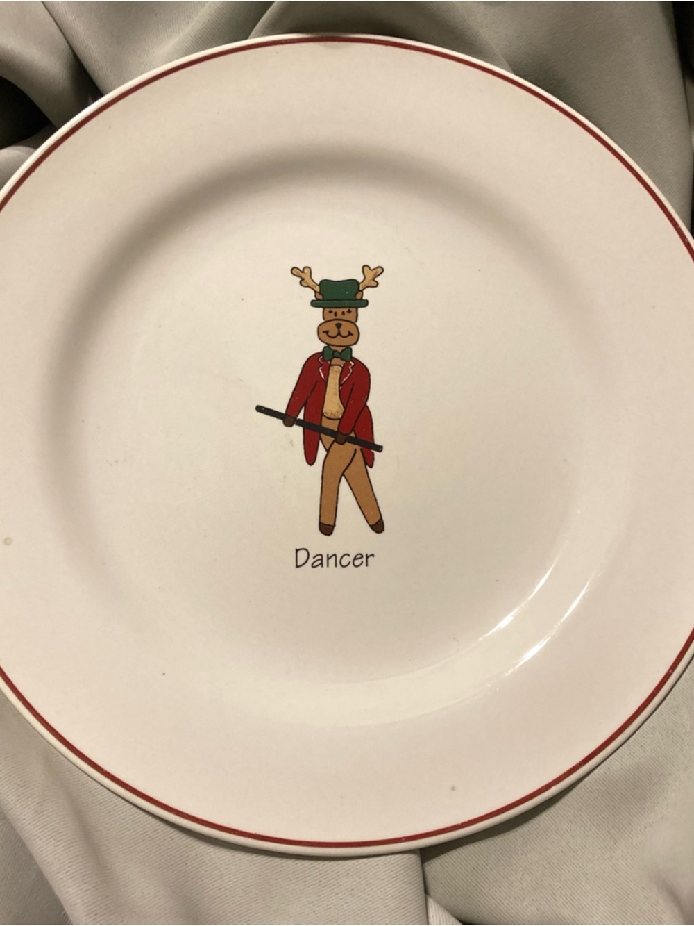 Santa's Reindeer “Dancer” Plate Rainbow Mountain LTD